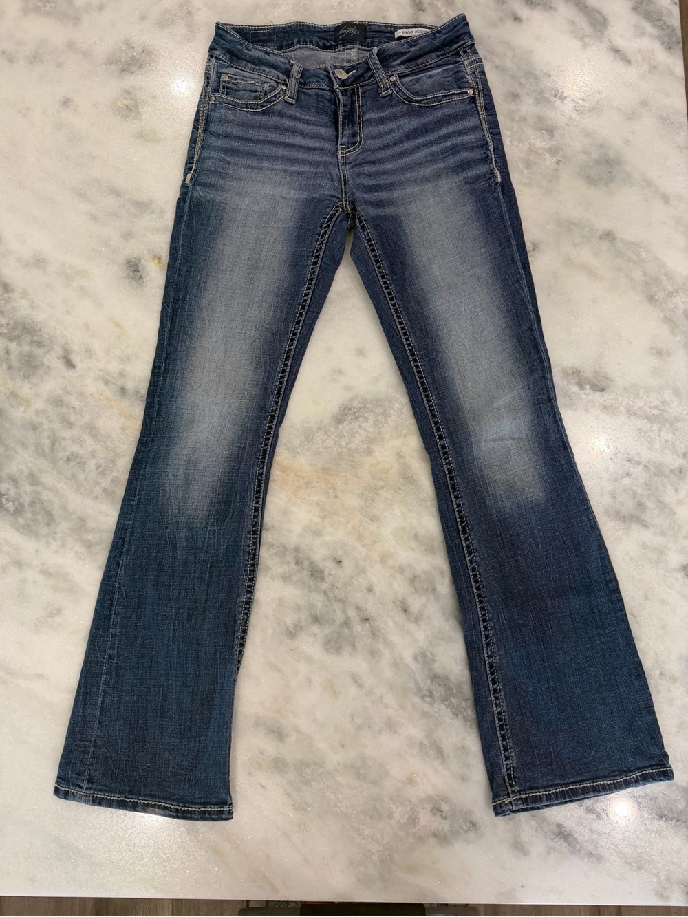 Daytrip Virgo Bootcut Jeans 25R Buckle Medium Wash Flap Pocket